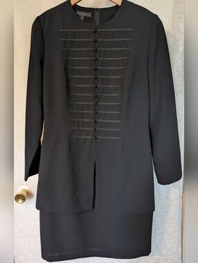 Marianna Sz.10 Classic Black Dress Retro Polyester